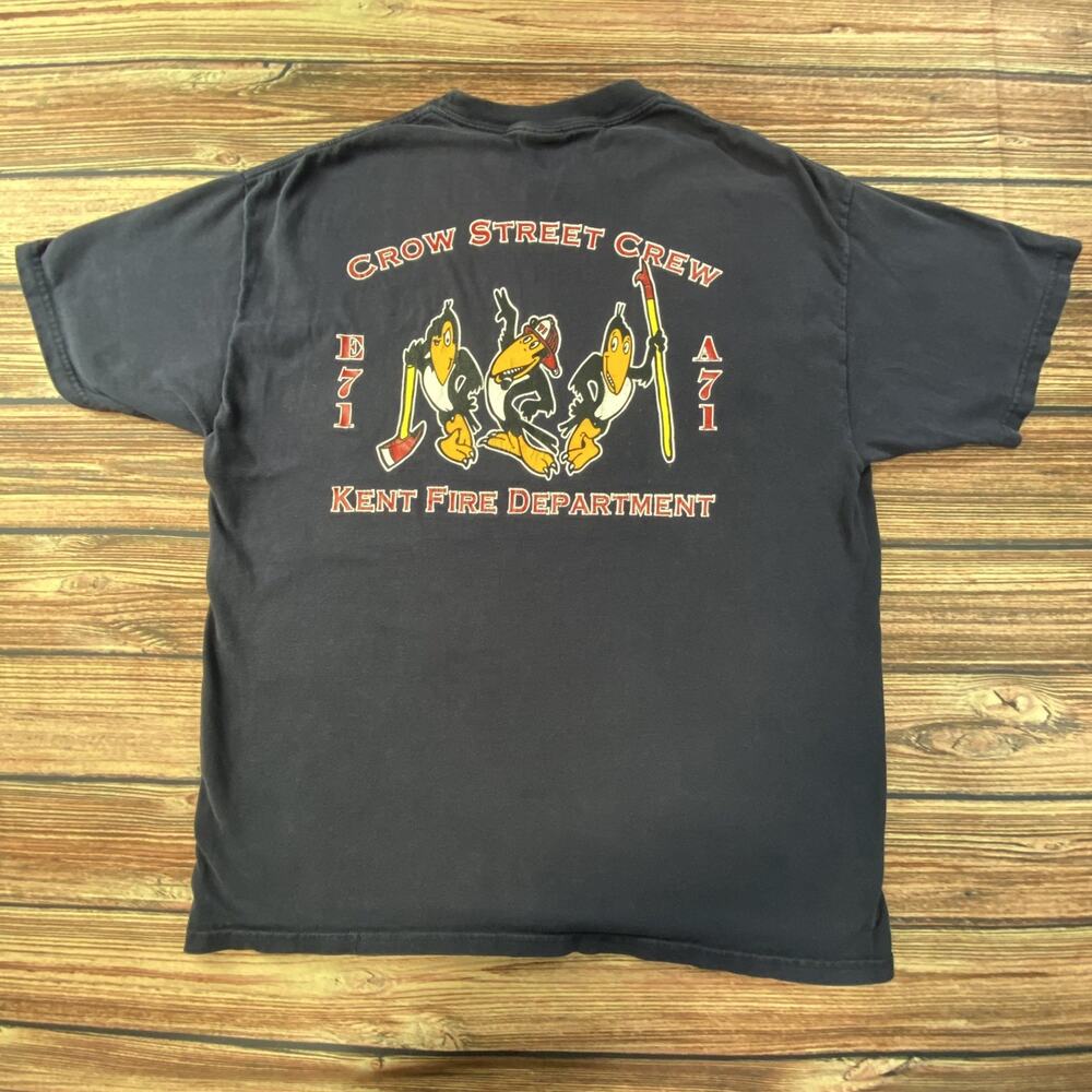 Kent Fire Dept T shirt Rescue First Responder Crow St Crew Navy Large